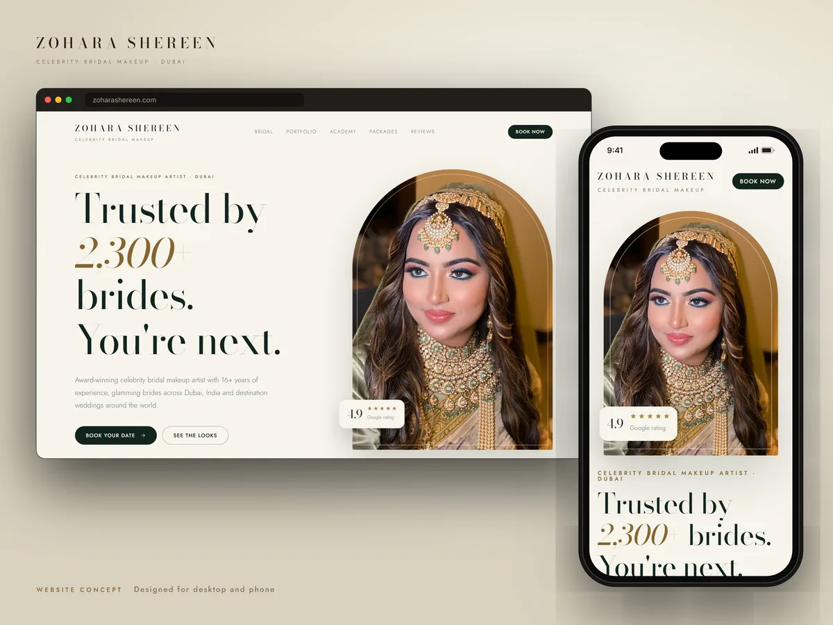 Zohara Shereen website concept